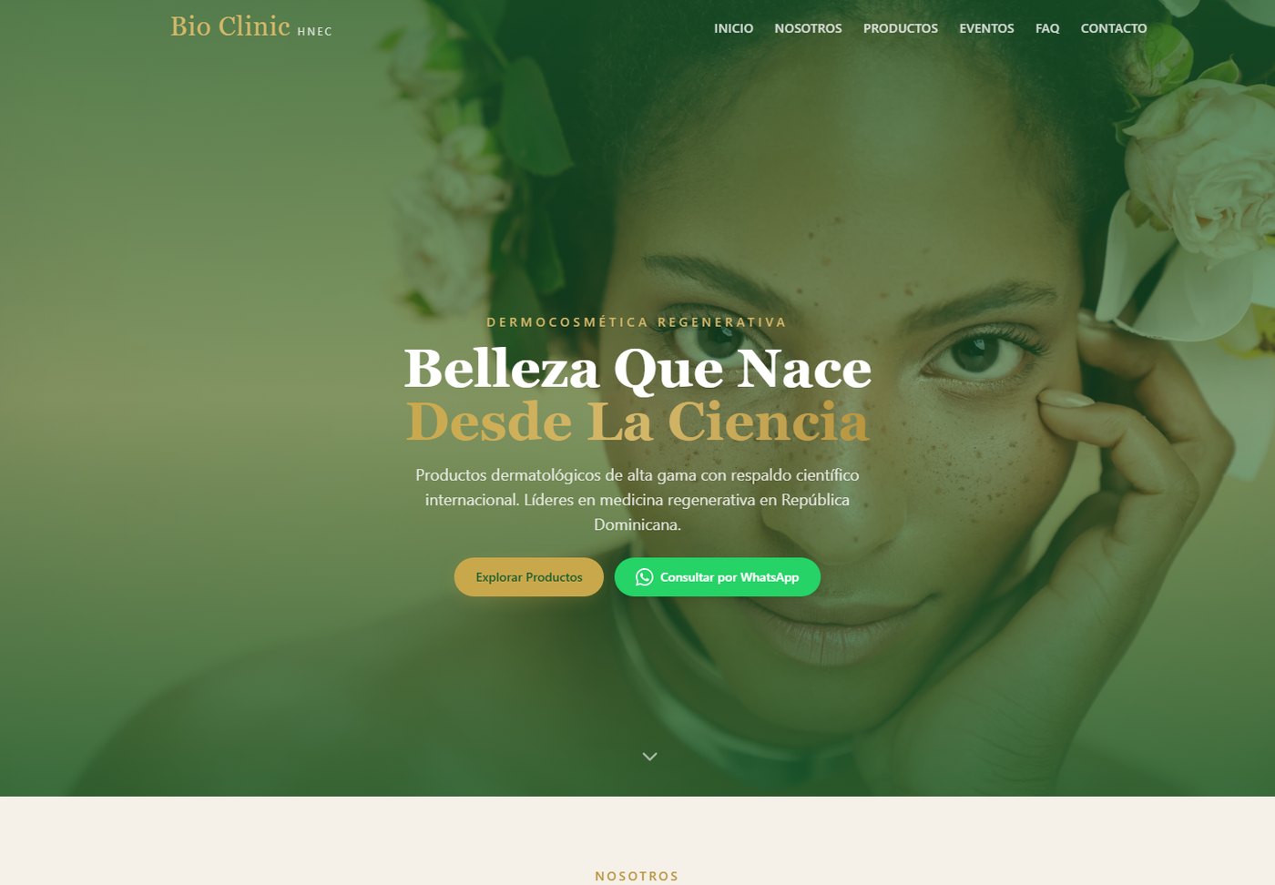 Bio Clinic website — regenerative dermocosmetics