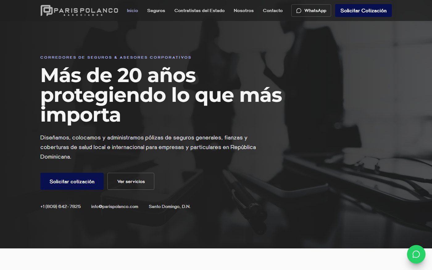 París Polanco & Asociados website — insurance brokers